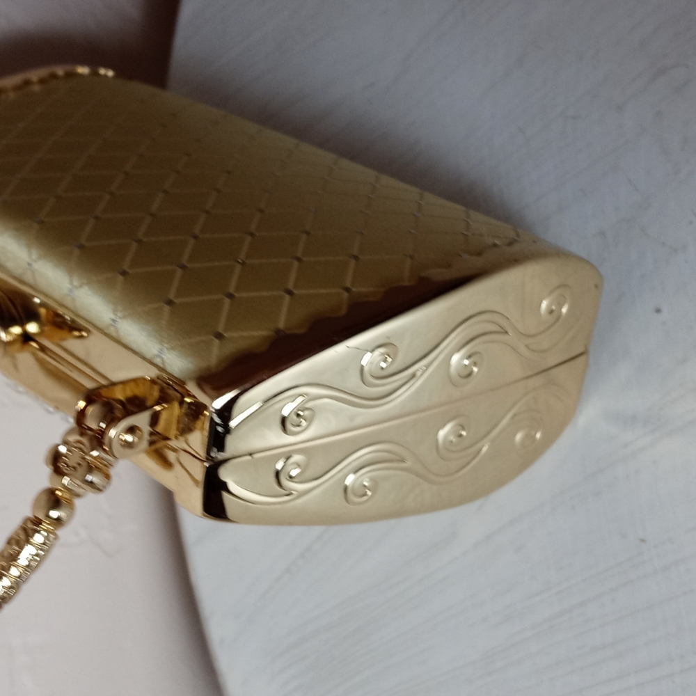 Vintage Gold Tone Metal Evening Purse - Picture 5 of 7